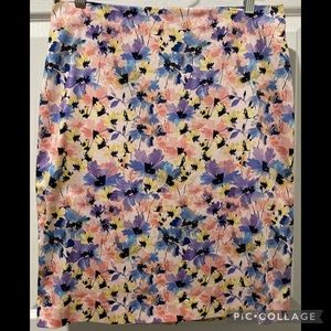 Talbots floral cotton/spandex blend pencil skirt -8P-
